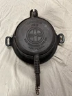 Griswold #8 Antique Cast Iron Waffle Maker with Base Ring - (Pat date - 1908)