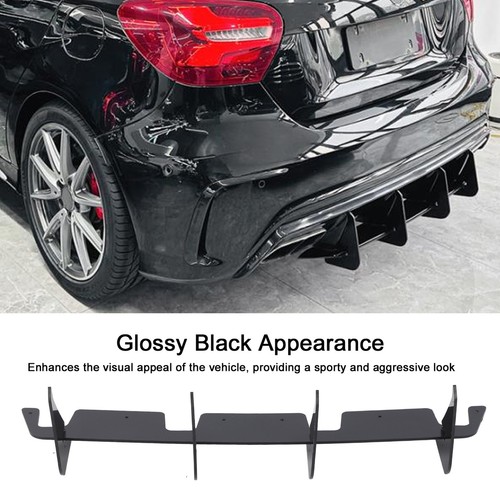 Rear Bumper Lip Spoiler Glossy Black For A‑Class W176 5 AMG 2013 To 2018 - Picture 8 of 12