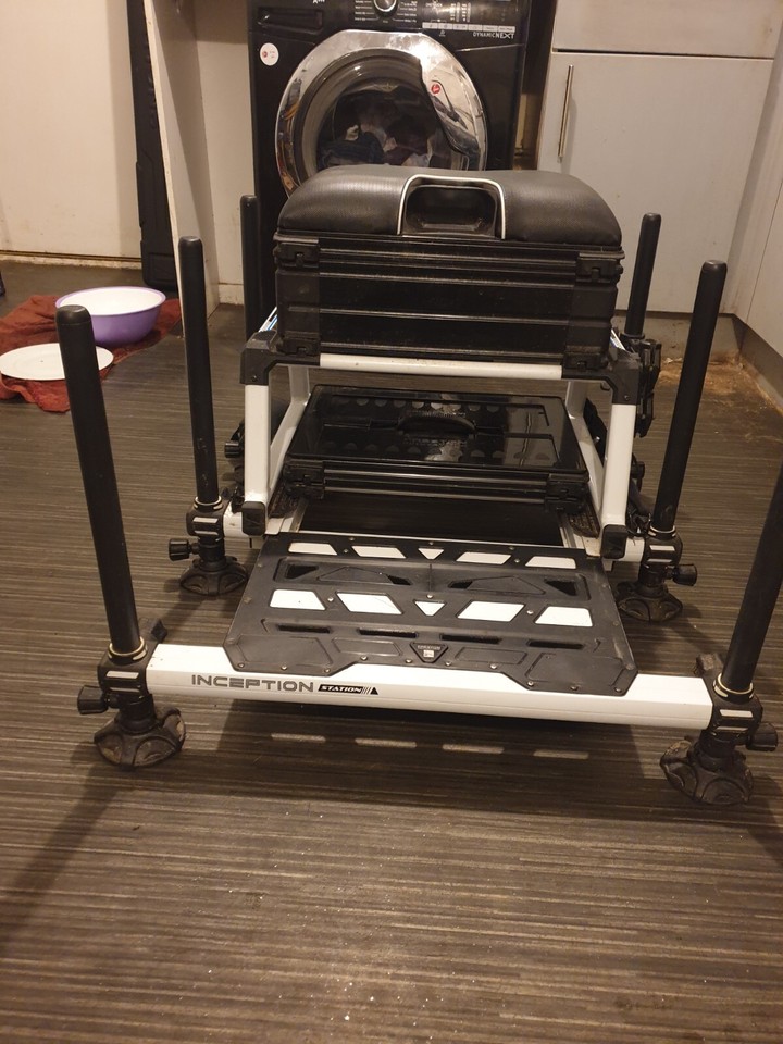 preston innovations inception white seat box + trolley an attachment