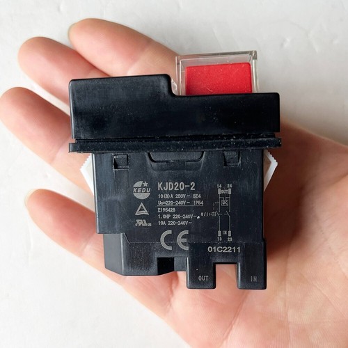 KJD12 Wasserdichter Not-Aus Schalter – Elektromagnetischer Drucktaster Für Bohrmaschinen, 4-Pin