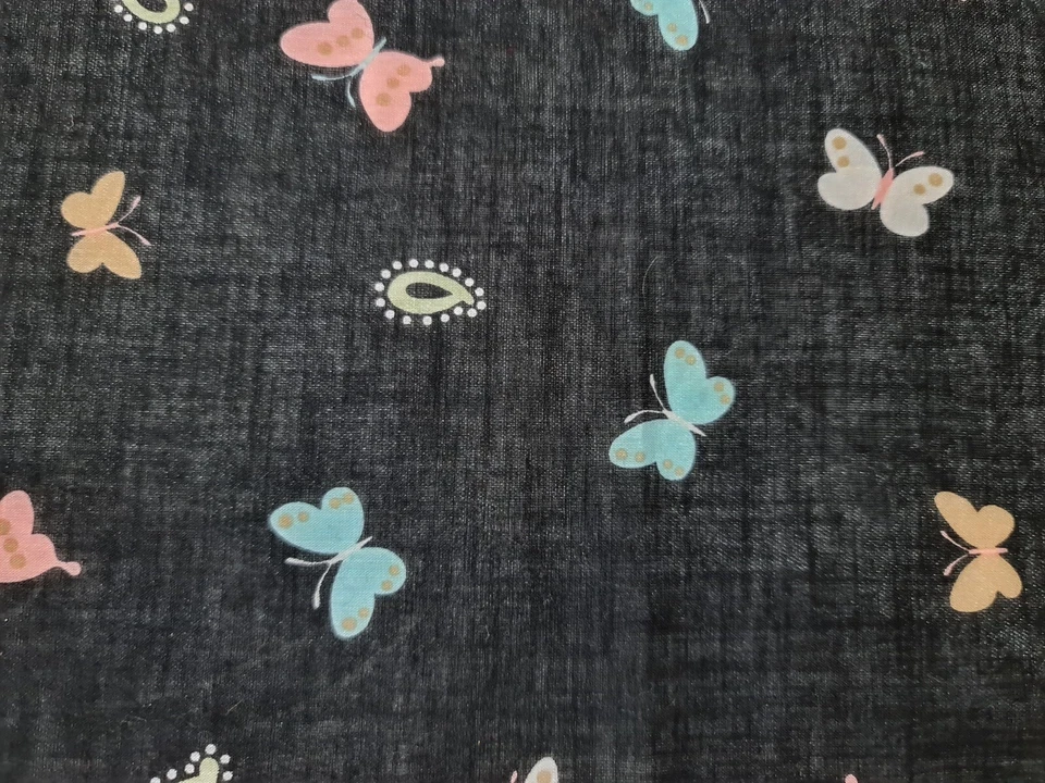 Шарф винтажный подлинный Hanae Mori бабочка черный хлопок 17 «маленький квадратный - Изображение 2 из 4