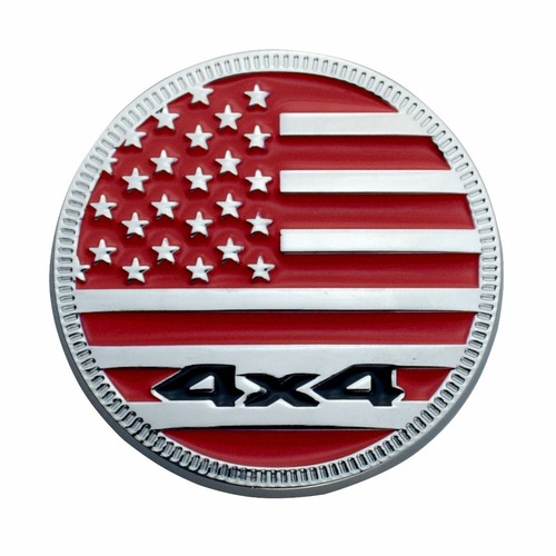 1x American US Flag Logo Rated 4X4 Emblem 3D BAGDE STICKER Nameplate Red Silver - Bild 3 von 6