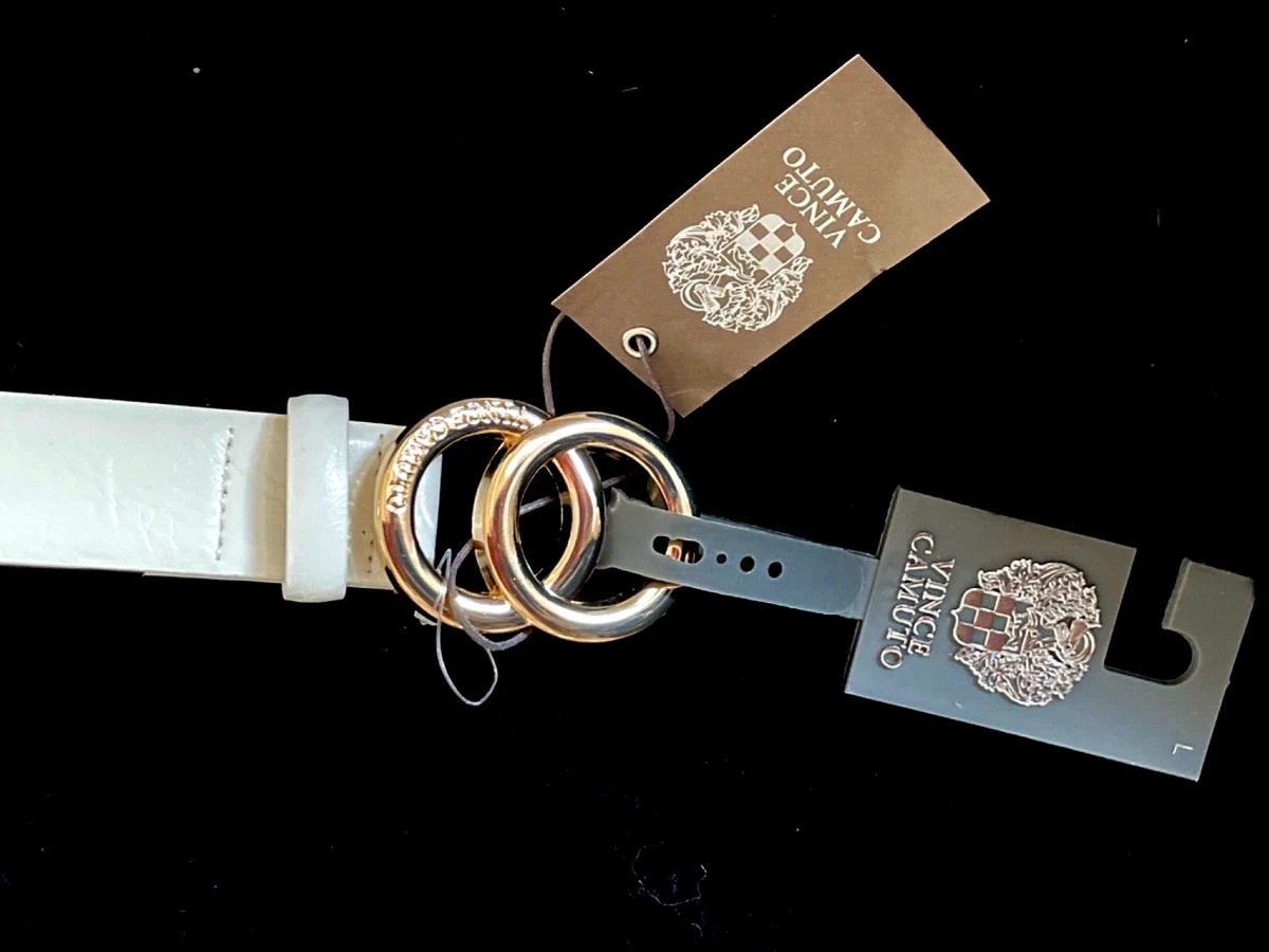 ? Vince Camuto White Cutout Studded Belt Size M Vince Camuto White Belts for Women for sale | eBay main image 2
