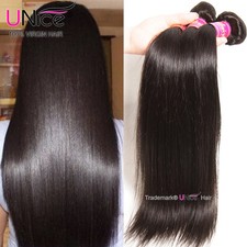 UNice Peruvian Virgin Hair Straight 3 Bundles Unprocessed Human Hair Extensions