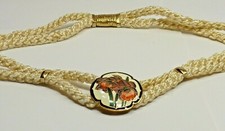A77 Unique Cloisonne Braided Satin Stretch Belt - Adjustable