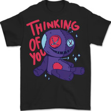 Thinking of You Voodoo Doll Halloween Black Magic Mens T-Shirt 100 Cotton