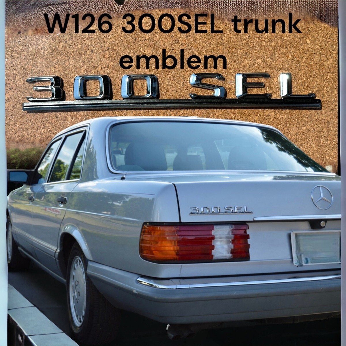 W126 For Mercedes trunk 300SEL 300 SEL emblem chrome Ref
