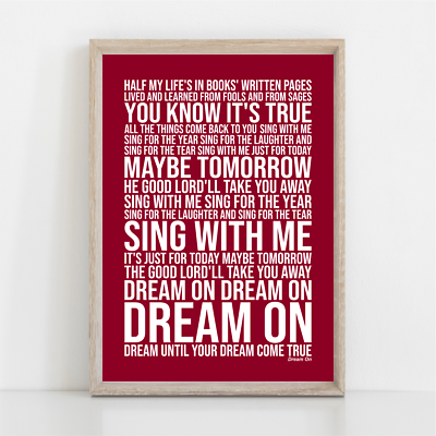 Aerosmith Song Quotes Dream On Aerosmith Minimalist Song Lyrics