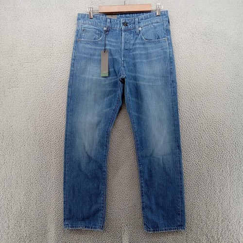 G-Star Raw Jeans Herren 30x30 Blau Faded Carribean 3301 Straight Button Fly