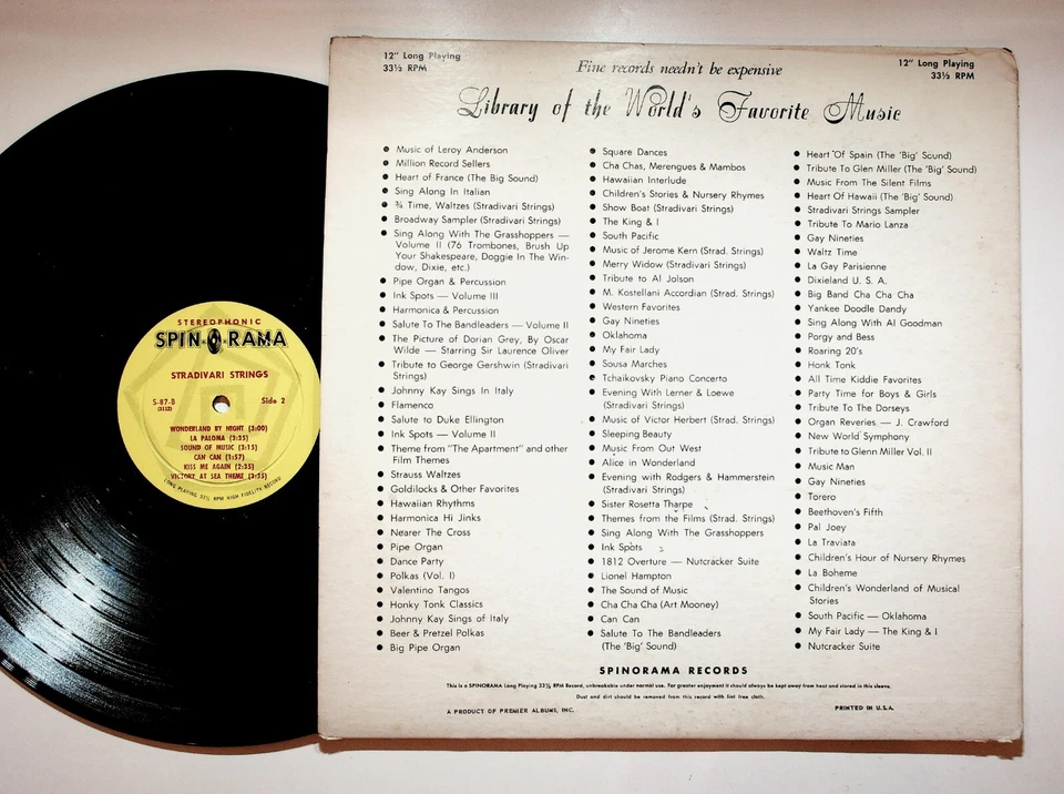 Тема из Исхода и другие великие темы Страдивари струны виниловая пластинка - Изображение 2 из 4