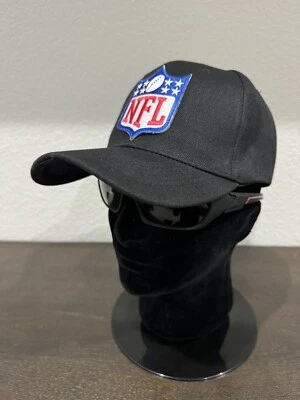 SPORTS CAP NFL SHIELD LOGO REFEREE OFFICIALS GAME HAT CAP BLACK LOW CROWN ADJUSTABLE STRAP