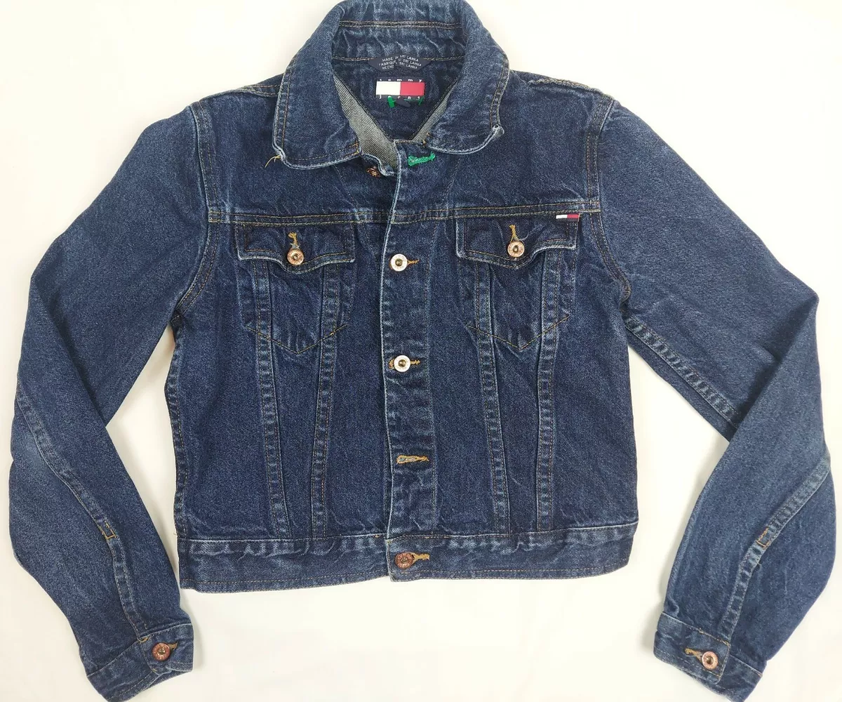 Tommy Hilfiger Denim Jacket Unisex Kids Size Medium 100 Cotton