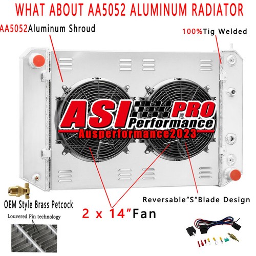 3Rows Radiator+Shroud+Fan For 1997-2002 GMC Topkick /Chevy Kodiak Series 7.2L US