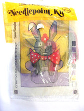Vtg Easter Bunny Magic Hat Creative Fun Projects Needlepoint Kit Yarn 9" X 7"