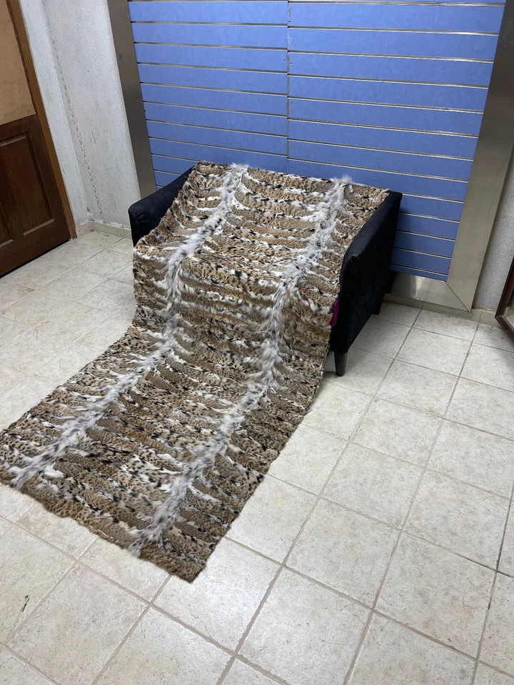 Luxury Lynx Fur Throw Real Lynx Blanket Genuine Fur Bedspread - Image 3 of 4