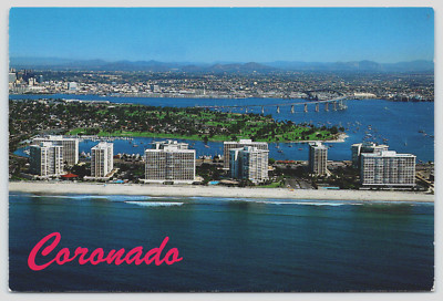 VTG Postcard San Diego Coronado Bay Bridge Coronado Glorietta Bay Unposted 