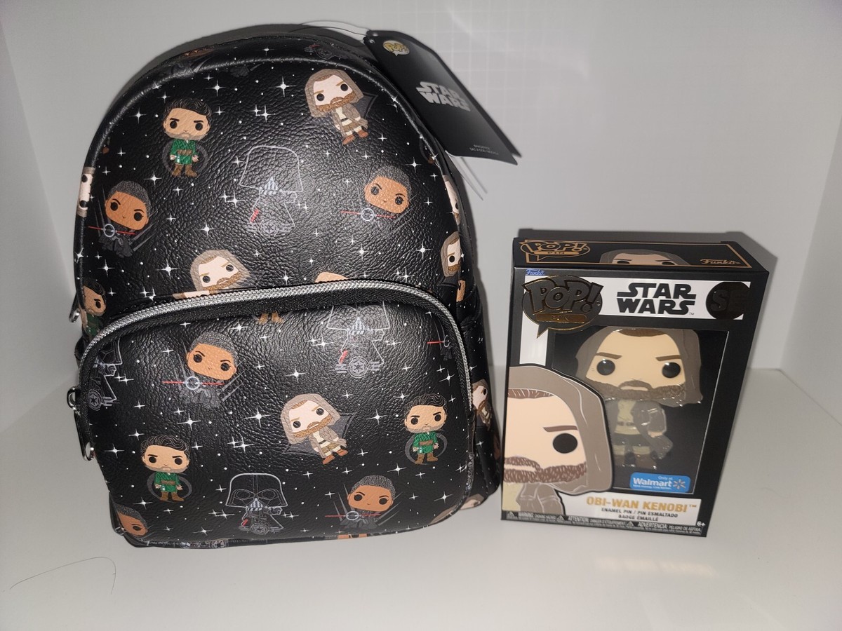 funko star wars mini backpack Funko Pop Star Wars Obi-Wan Kenobi Mini Backpack With SE Enamel Pin Darth  Vader