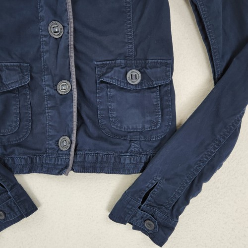 Abercrombie Fitch Jacket Girls Medium Navy Blue Hooded Adirondack Heritage Kids - Picture 3 of 13