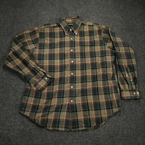 Green Button-Down Regular Plaid Mens | eBay