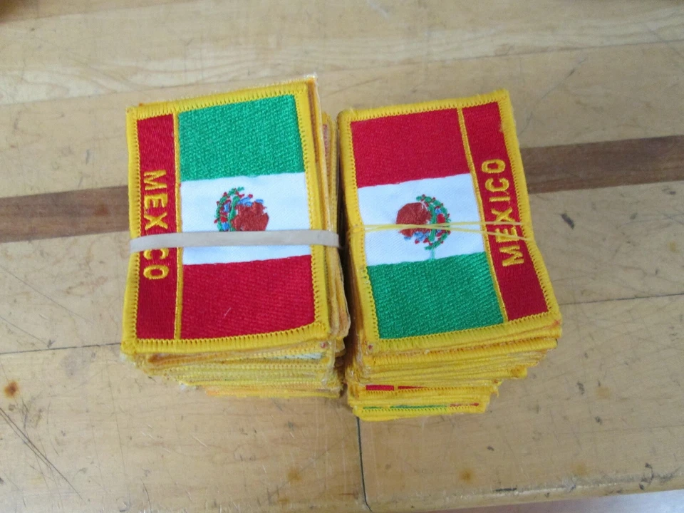 Mexico Country Flag Patch Embroidered 250 PC 3 x 2.25" National Emblem Sewing - Image 3 of 3