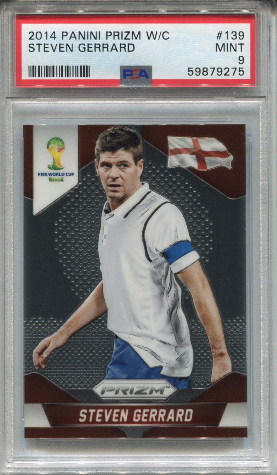 Panini Prizm World Cup Soccer 2014 #139 Steven Gerrard PSA 9