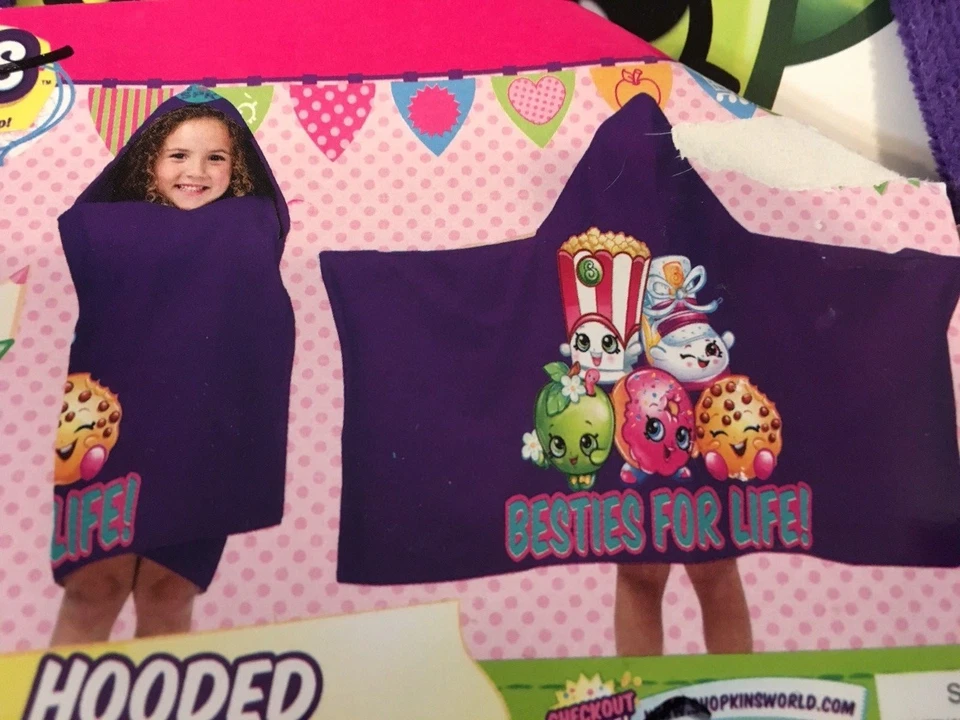 Shopkins с капюшоном полотенце ванна надежном девочек ванна 22,5 x 51 хлопок новый - Изображение 2 из 4