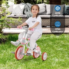 NNECW 4-in-1 Kids Trike Bike with Adjustable Parent Push Handle for Kids Aged 2-