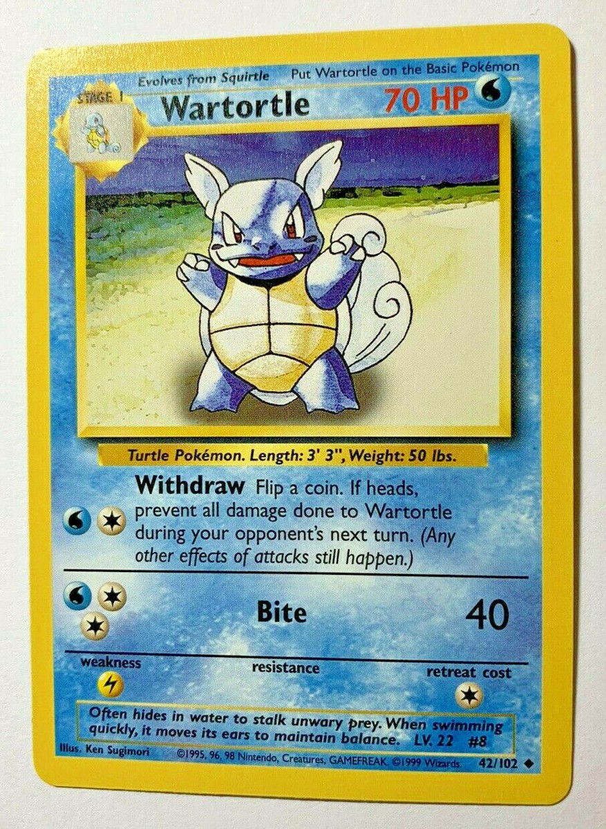 WARTORTLE - Base Set - 42/102 - Uncommon - Pokemon Card