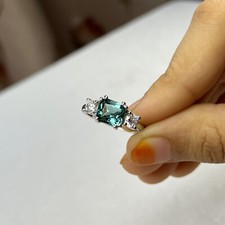 teal sapphire engagement ring silver princess cut teal sapphire ring