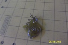 STERLING wire TWIST BRAID GREEN SEAGLASS PENDANT