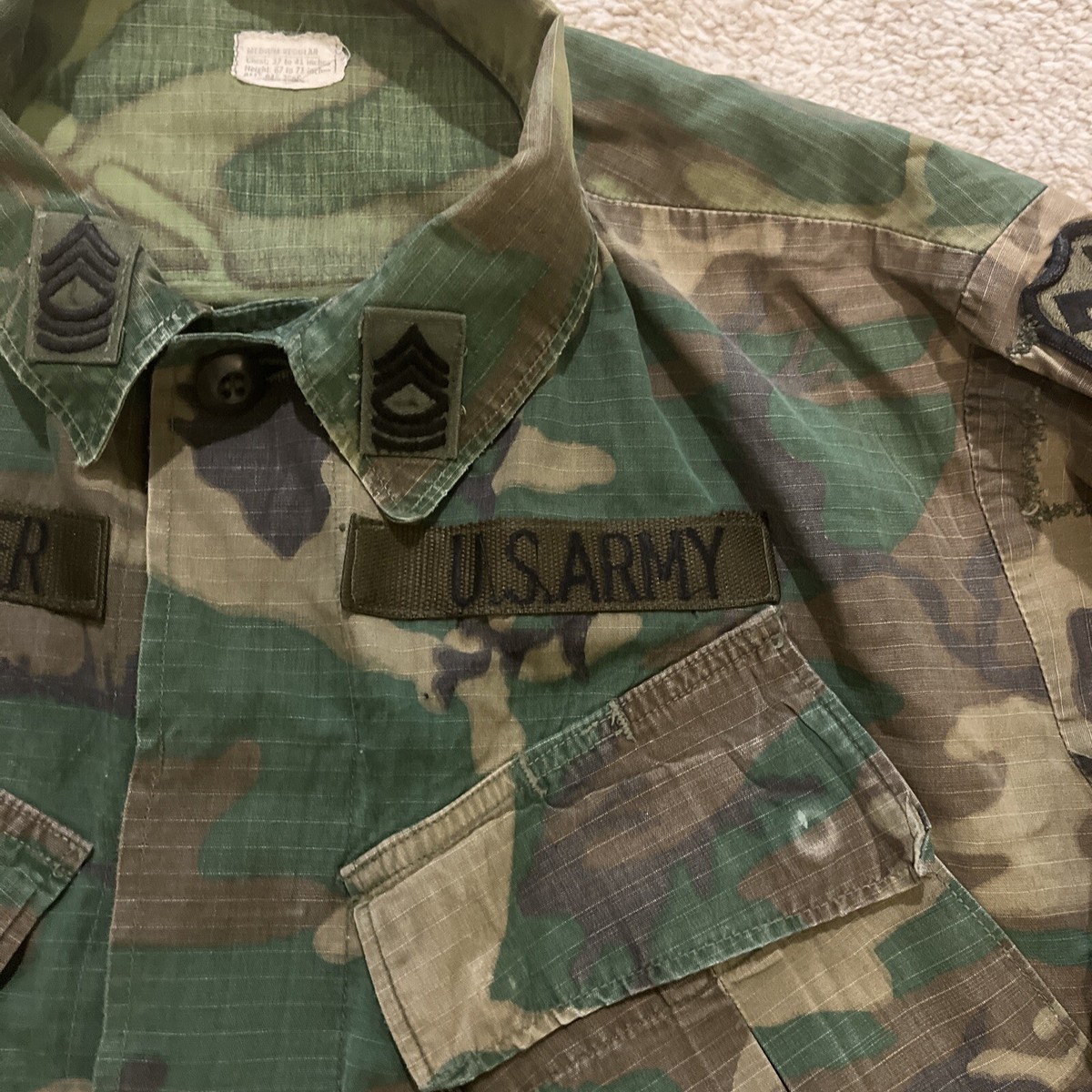 Vietnam War Era ERDL erdl Patched Jungle Jacket Green Dom And