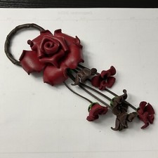 Red Rose 3-D Handmade Flower Purse Charm Add WOW To Your Purse NWOT