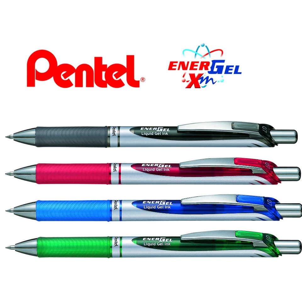 Pentel EnerGel Tintenroller 4 Stück BL77 Liquid Ink Gel Gelroller in Grundfarben