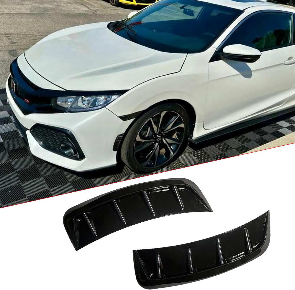 2Pcs Glossy Black Side Fender Air Vents Wing Cover Trim For Honda Accord Civic