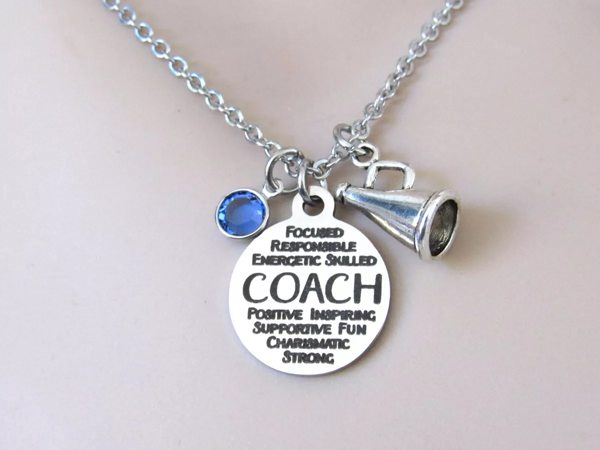 Cheerleading Coach Megaphone Necklace Gift for Cheer Coach Coach Necklace