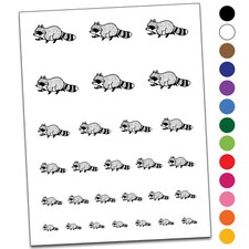 Cute Chubby Raccoon Walking Temporary Tattoo Water Resistant Set