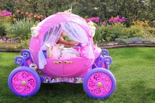 24 volt rechargeable disney princess pink carriage