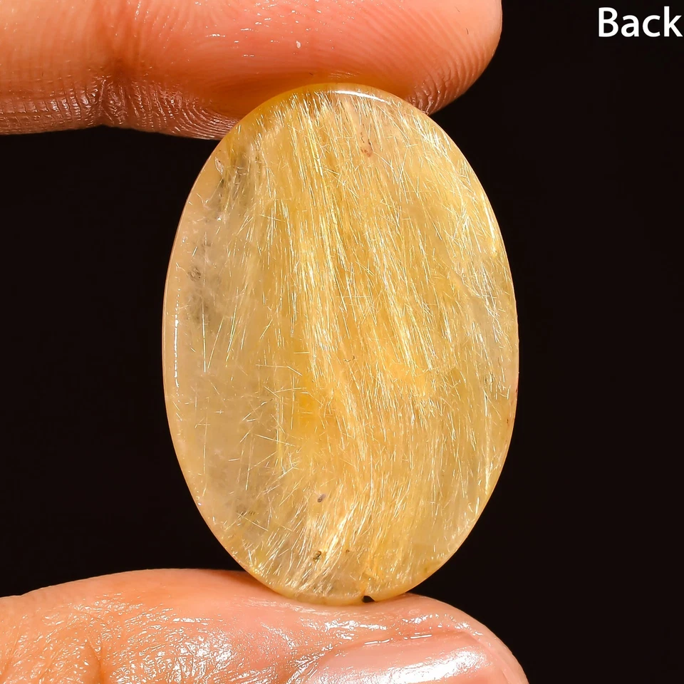 28.50 Cts Genuine Golden Rutile Quartz Loose Gemstone Oval Cabochon 29X19X6 mm - Image 2 of 4