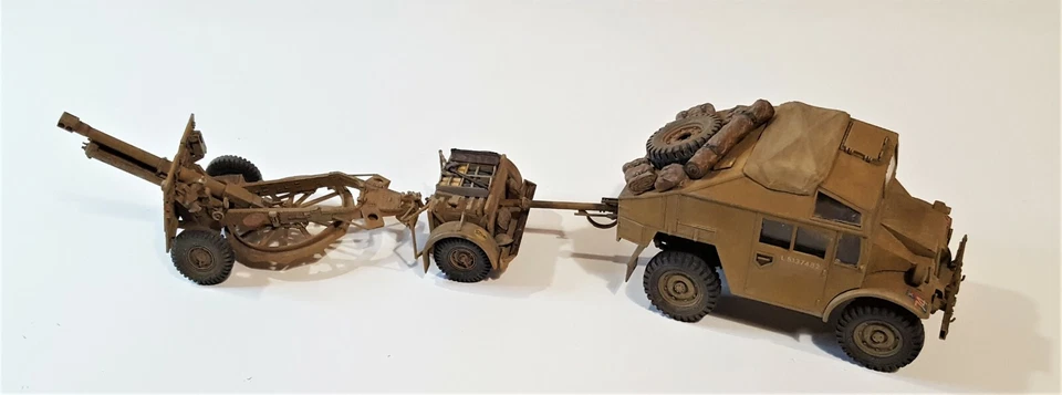 BRITISH 25 PDR FIELD GUN & QUAD GUN TRACTOR CANADIAN FORD F.G.T.- TAMIYA 1974 - Immagine 2 di 4