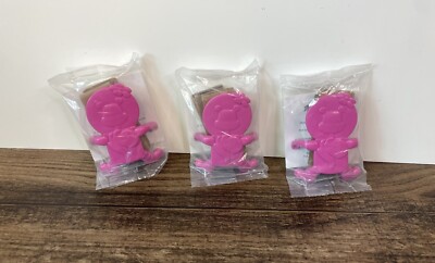 Lot of 3 Kellogg's Cereal Spongebob Squarepants Sandy Cheeks Bowl Buddies Hangs