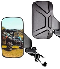 New Pair Black Break Away Side Rear View Mirror Kit For Polaris Ranger  2015+