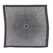 Vintage 70s Psychedelic Black White Optical Illusion Square Scarf 19.5" x 20"