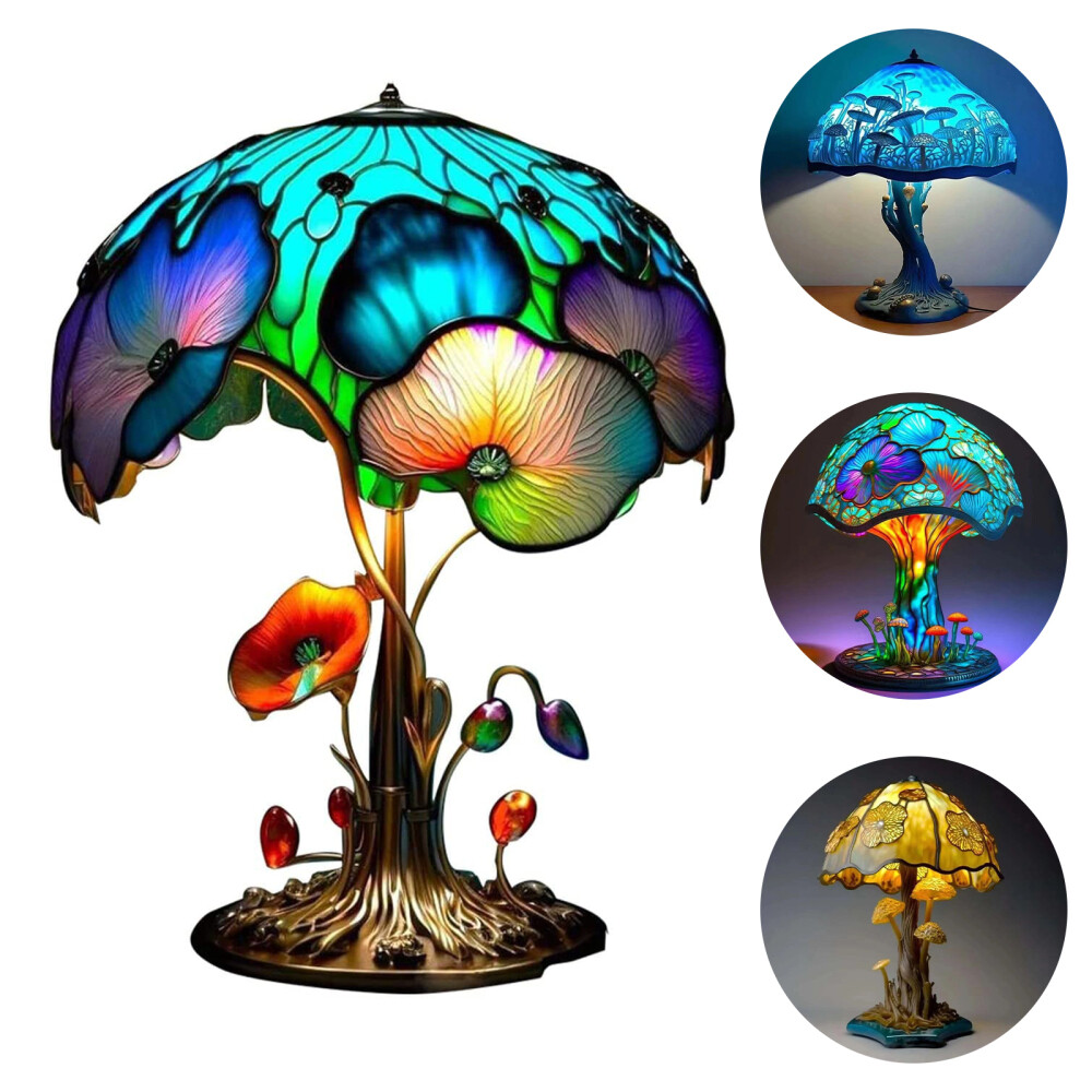 Stained Glass Plant Series Table Lamp Bedside Desk Lamp Night Light eBay
