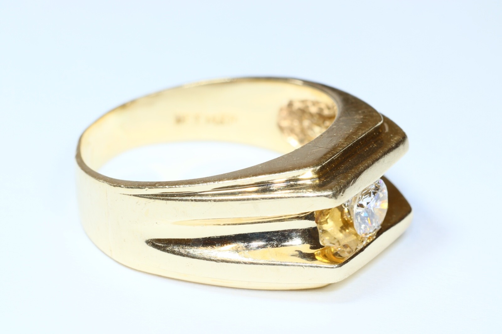 Mens Diamond “natural” solitaire Ring, Stunning 1… - image 3