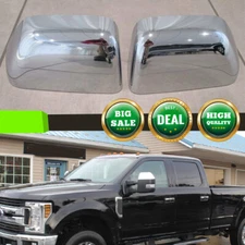 For 2017-2024 Ford F250 F350 F450 F550 Top Half Chrome Mirror Covers Towing 2pc