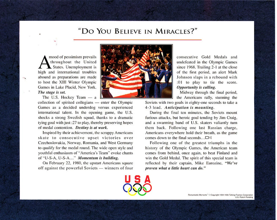 1980 USA Olympic Hockey Miracle on Ice Team 8x10 LICENSED celebration photo U.S. - Image 2 of 2