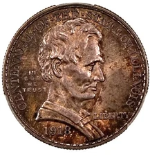 1918 Lincoln Silver Commem Half Dollar -CAC MS-63 - Nice Original Surfaces CAC