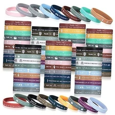 CHENGU 100 Pcs Motivational Silicone Bracelets Bulk for Employee Appreciation 
