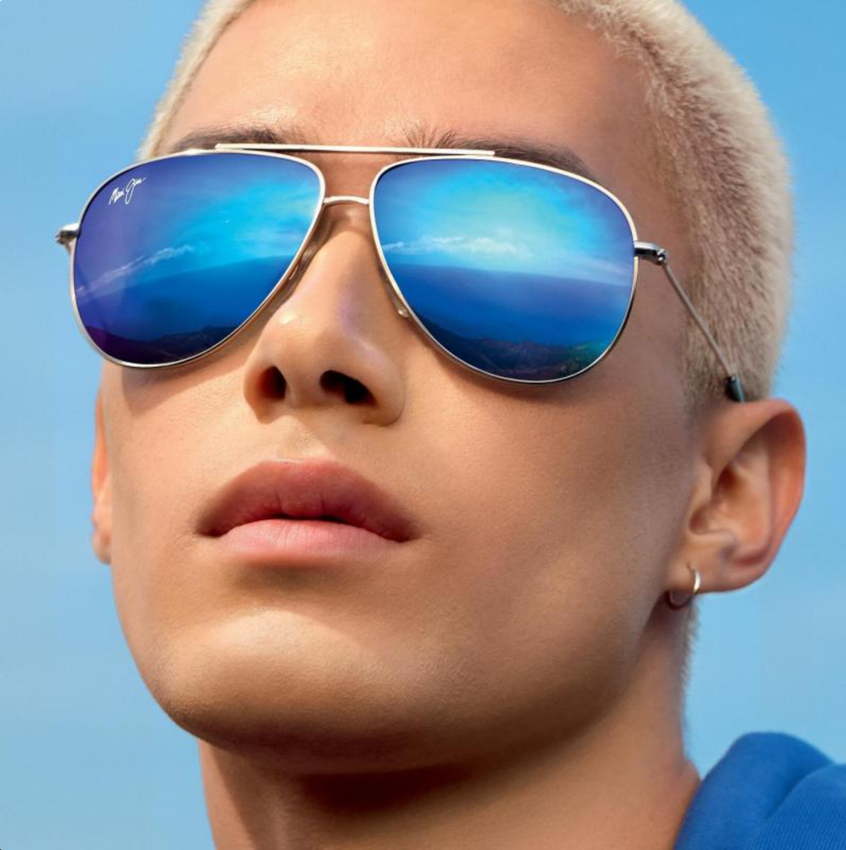 BLUE HAWAII ~ Maui Jim HAU'OLI XL Polarized Aviator Sun 62mm MSRP