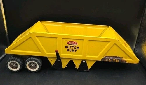 Vintage Tonka Bottom Dump Truck, Pressed Steel, Yellow 1962-63 W/ Rust